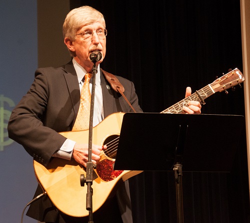 NIH Director Dr. Francis Collins singing and playing his guitar