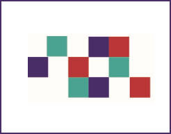 Colored squares from the graphic Identity of the HCS Collaboratory