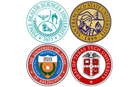 The logos of four awardees.