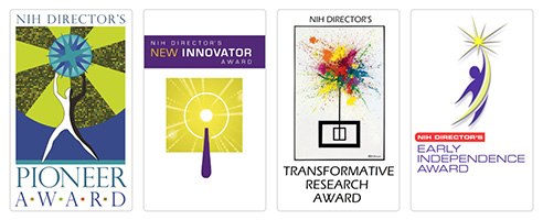 Four logos of the High-Risk, High-Reward Research NIH Director's Awards.